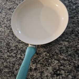GreenPan White Skillet with Blue Handle